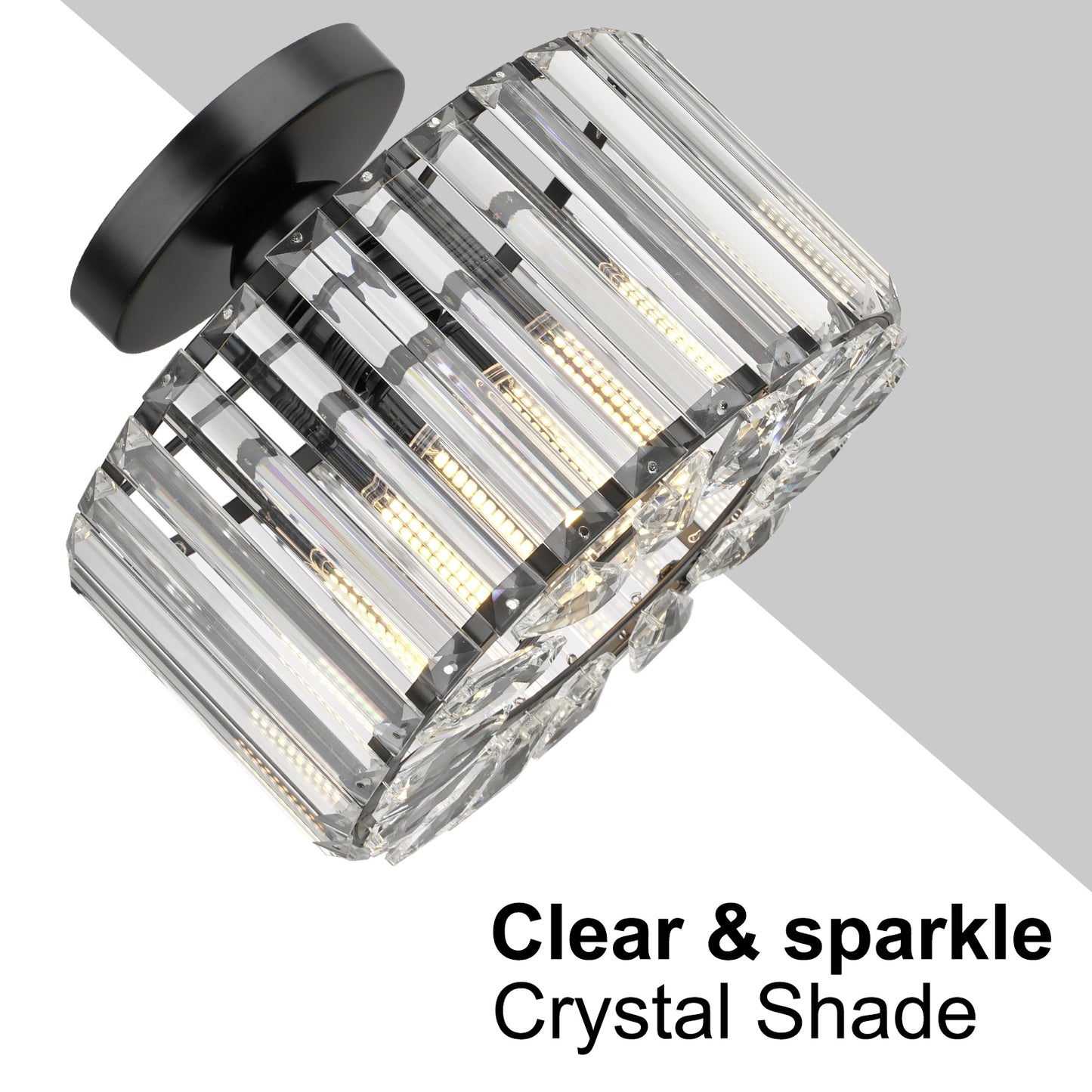 Hauspro New York Crystal Ceiling Chandelier Light Black