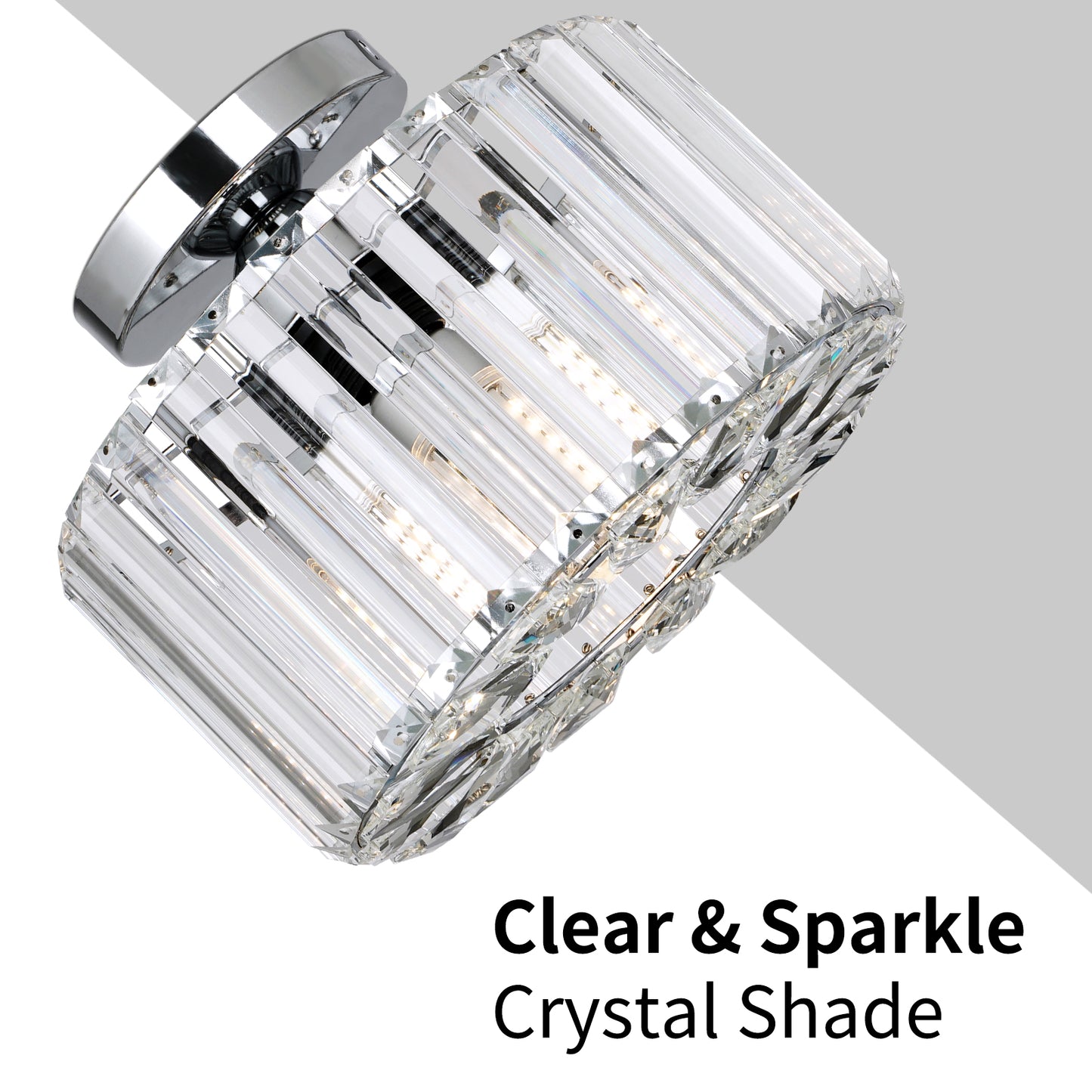 Hauspro New York Crystal Ceiling Chandelier Light Silver