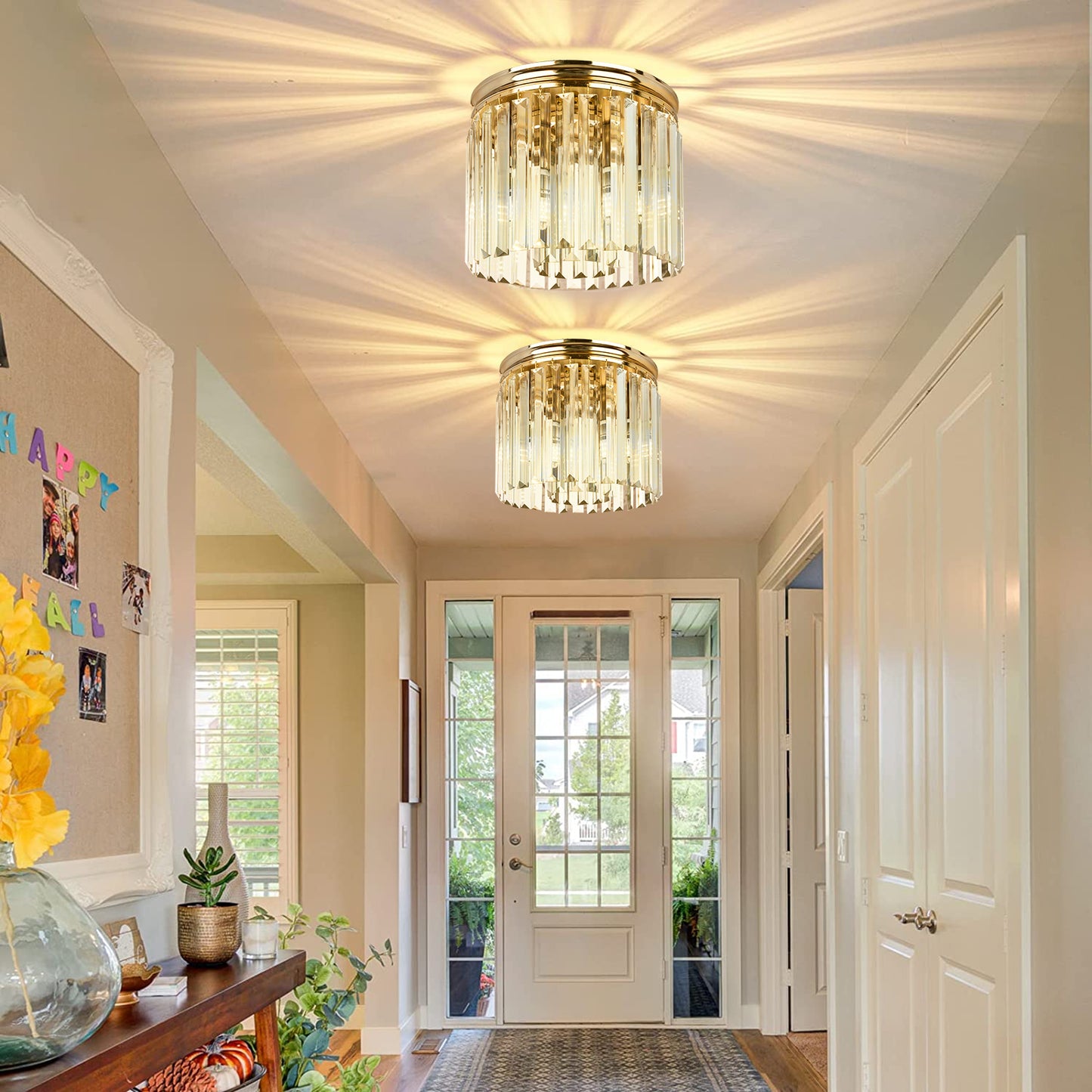 Hauspro Rome Chandelier Crystal Ceiling Light Gold