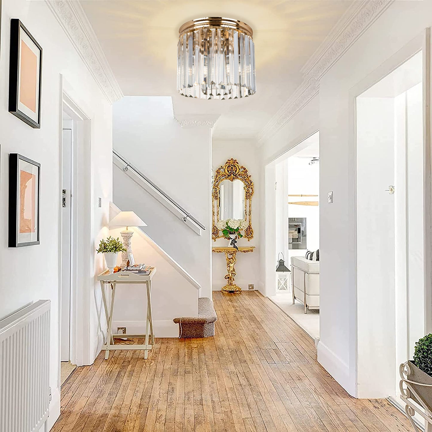 Hauspro Rome Chandelier Crystal Ceiling Light Gold