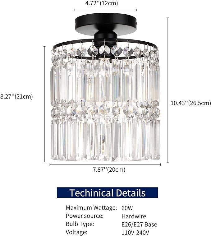 HAUSPRO Frideko Chandelier Crystal Ceiling Light