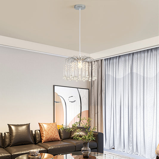 Hauspro Prague Luxury Chandelier Teardrop Silver Acrylic Pendant Light Lamp Shade