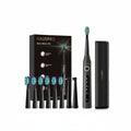 Hauspro Sonic Shine HT5 Electric Toothbrush Black - 8 Heads, 5 Modes includes Travel Case