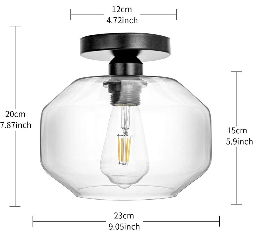 Hauspro Boston Globe Semi Flush Modern Ceiling Light