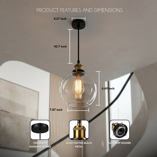 Hauspro Chicago Pendant Industrial Hanging Ceiling Light