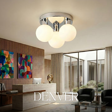 Hauspro Denver Modern LED Chrome 3 Way Globe Ceiling Light