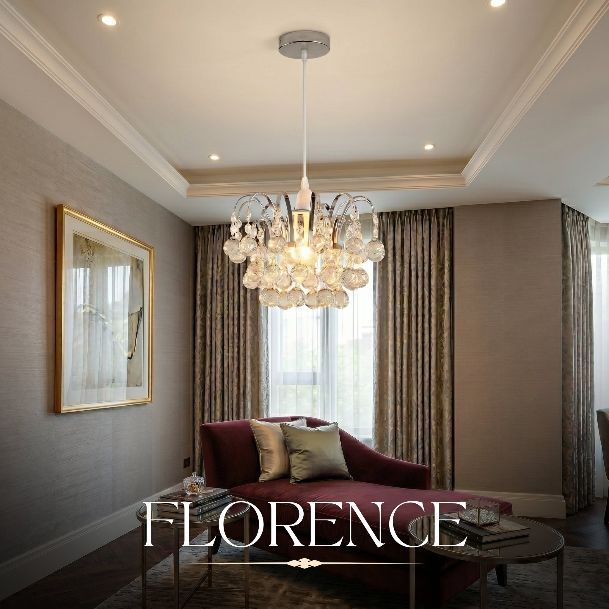 Hauspro Florence Modern Crystal Ball Chandelier Light Lamp Shade