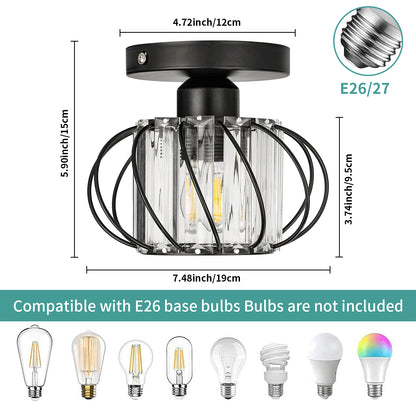 Hauspro Frankfurt 2 Pack Industrial Ceiling Light Black (Twin Pack)