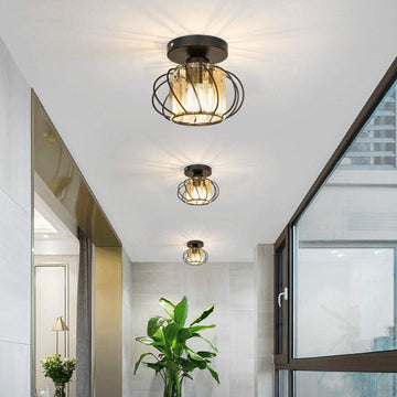 Hauspro Frankfurt 2 Pack Industrial Ceiling Light Black (Twin Pack)