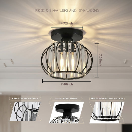 Hauspro Frankfurt 2 Pack Industrial Ceiling Light Black (Twin Pack)