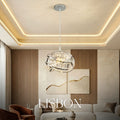 Hauspro Lisbon Modern Twist Chandelier Silver Acrylic Pendant Light Lamp Shade