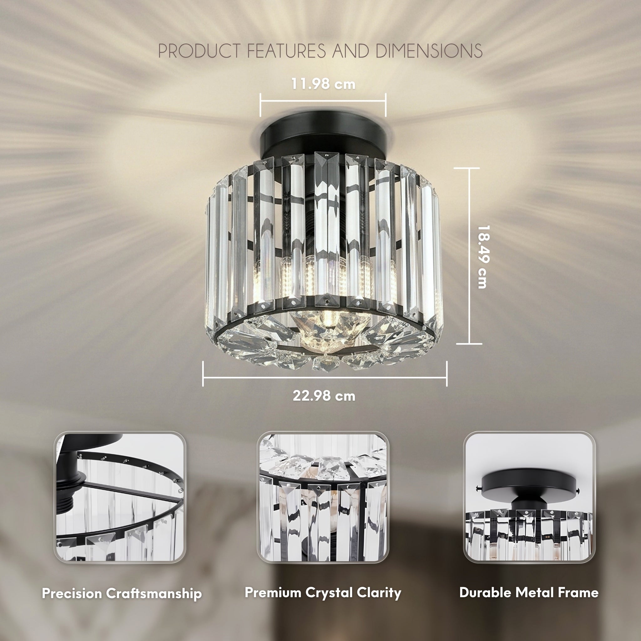 Hauspro New York Crystal Ceiling Chandelier Light