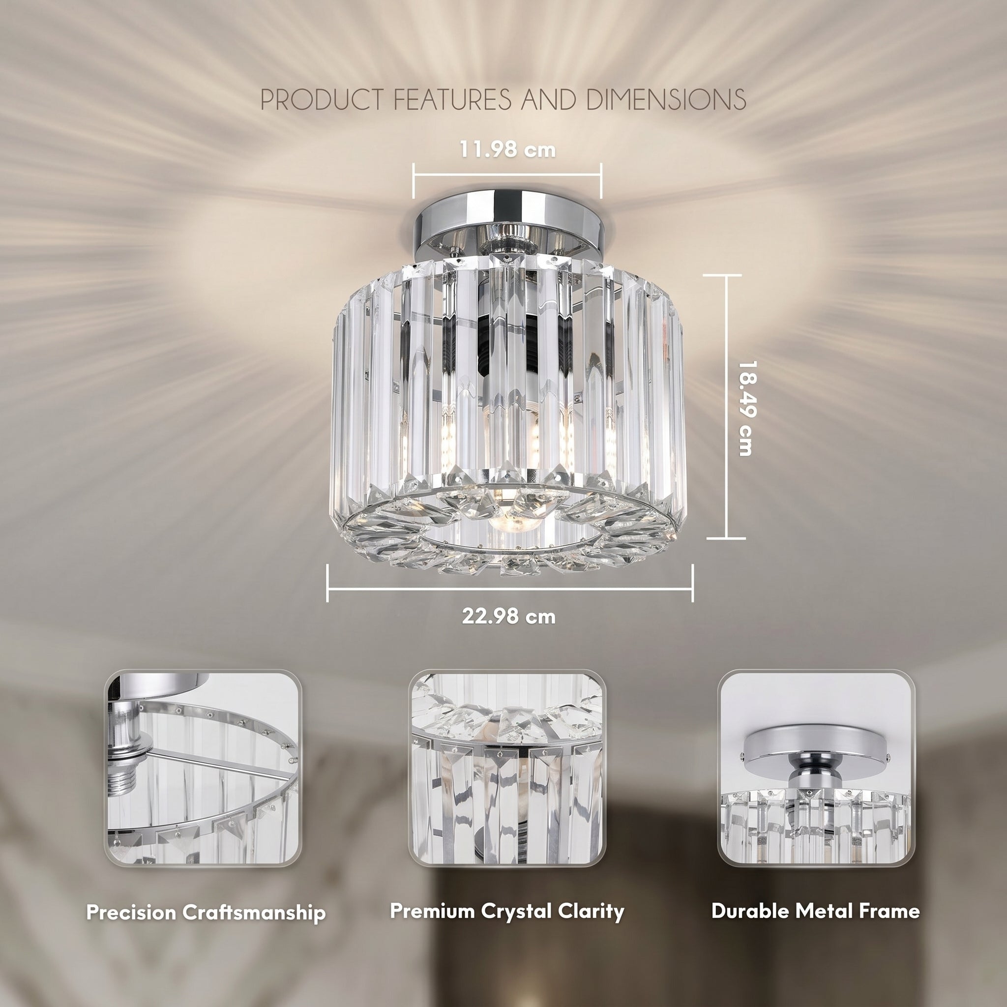Hauspro New York Crystal Ceiling Chandelier Light