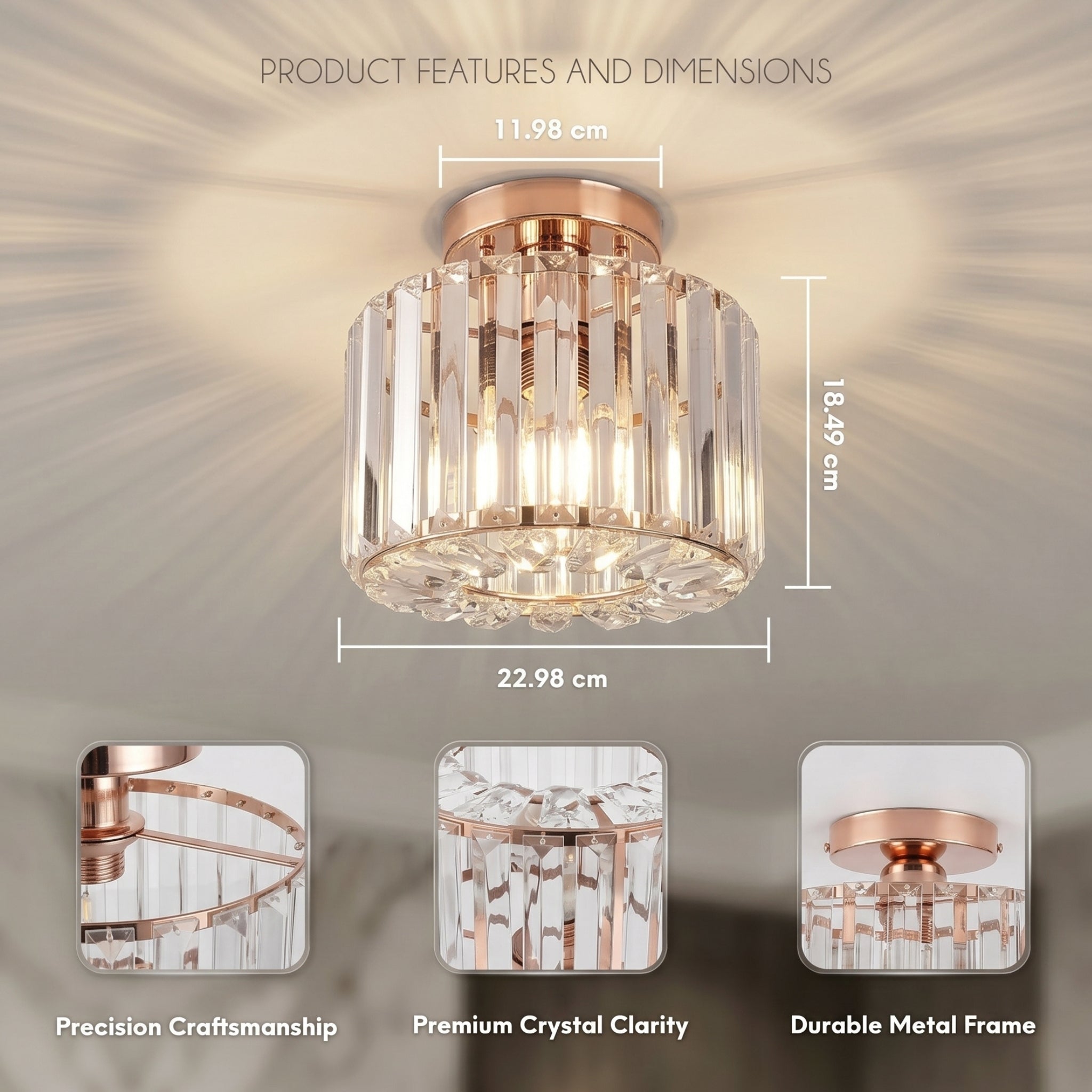 Hauspro New York Crystal Ceiling Chandelier Light
