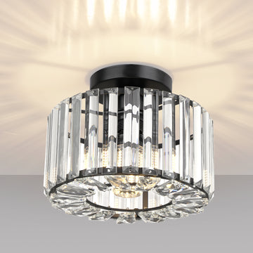 Hauspro New York Crystal Ceiling Chandelier Light Black