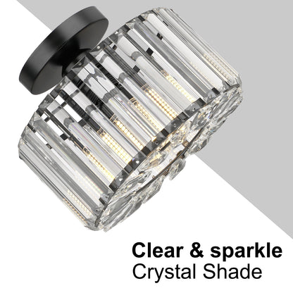 Hauspro New York Crystal Ceiling Chandelier Light Black