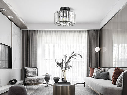 Hauspro New York Crystal Ceiling Chandelier Light Black
