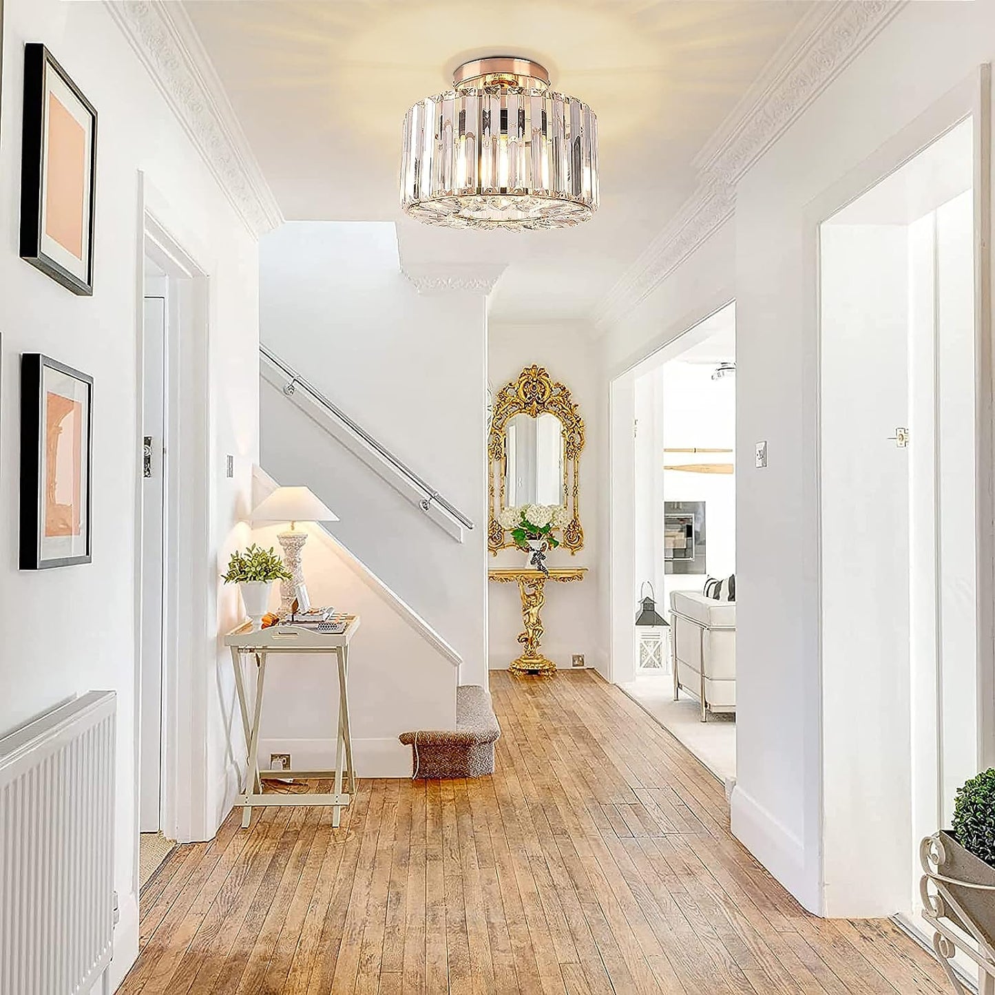 Hauspro New York Crystal Ceiling Chandelier Light Gold