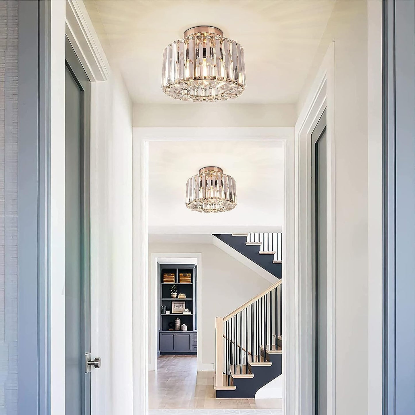 Hauspro New York Crystal Ceiling Chandelier Light Gold
