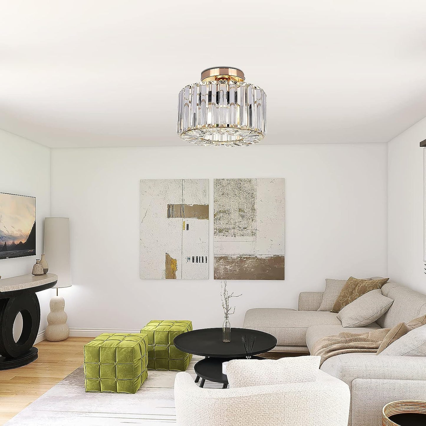 Hauspro New York Crystal Ceiling Chandelier Light Gold
