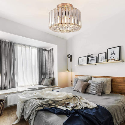 Hauspro New York Crystal Ceiling Chandelier Light Gold