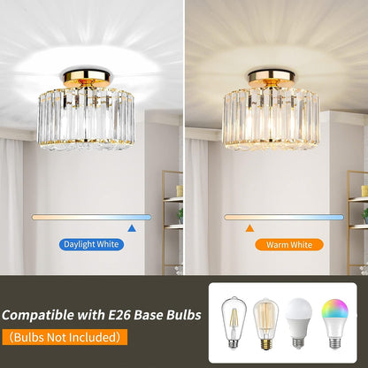 Hauspro New York Crystal Ceiling Chandelier Light Gold