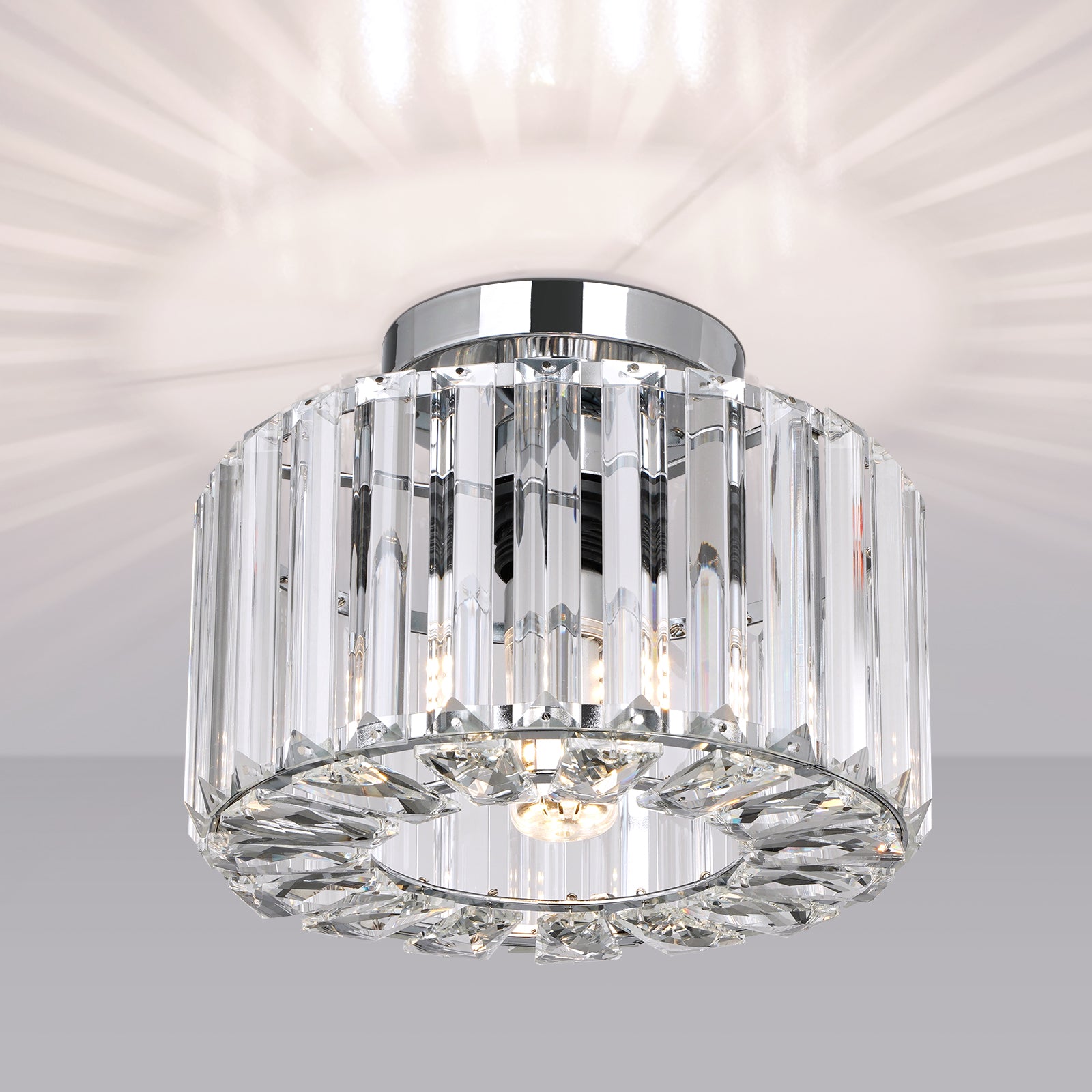 Hauspro New York Crystal Ceiling Chandelier Light Silver