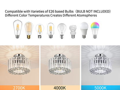 Hauspro New York Crystal Ceiling Chandelier Light Silver