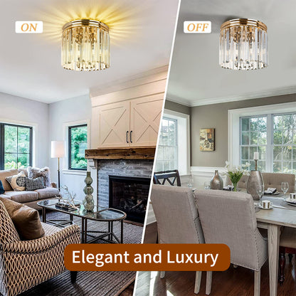 Hauspro Rome Chandelier Crystal Ceiling Light Gold