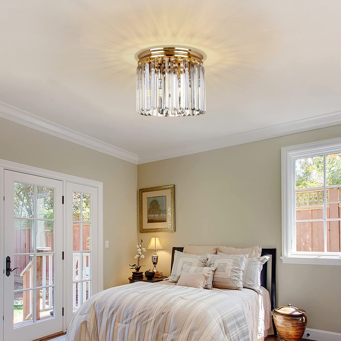 Hauspro Rome Chandelier Crystal Ceiling Light Gold
