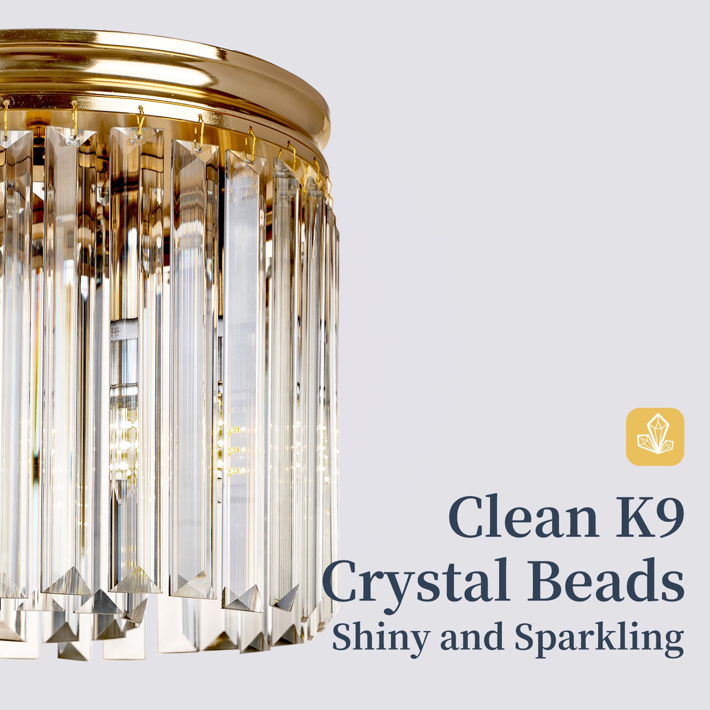 Hauspro Rome Chandelier Crystal Ceiling Light Gold