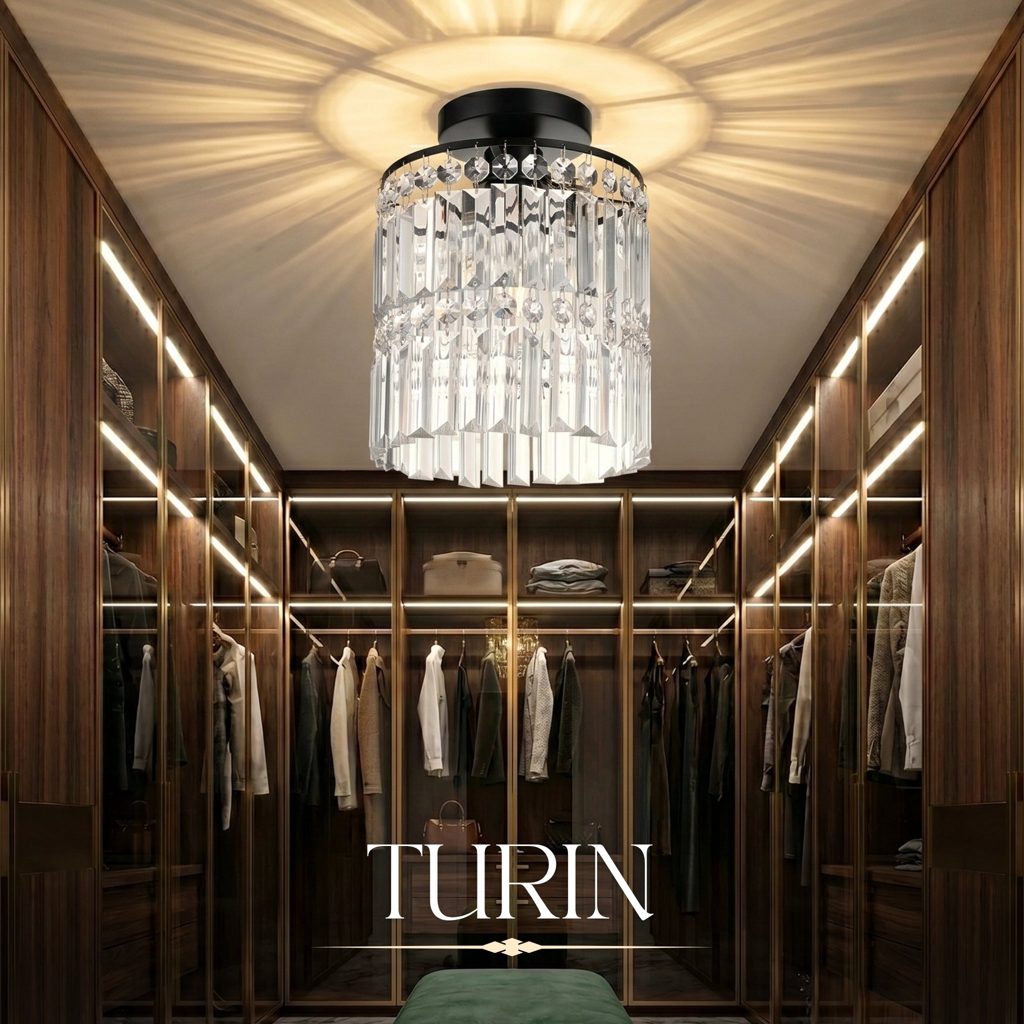 Hauspro Turin Chandelier Crystal Ceiling Light