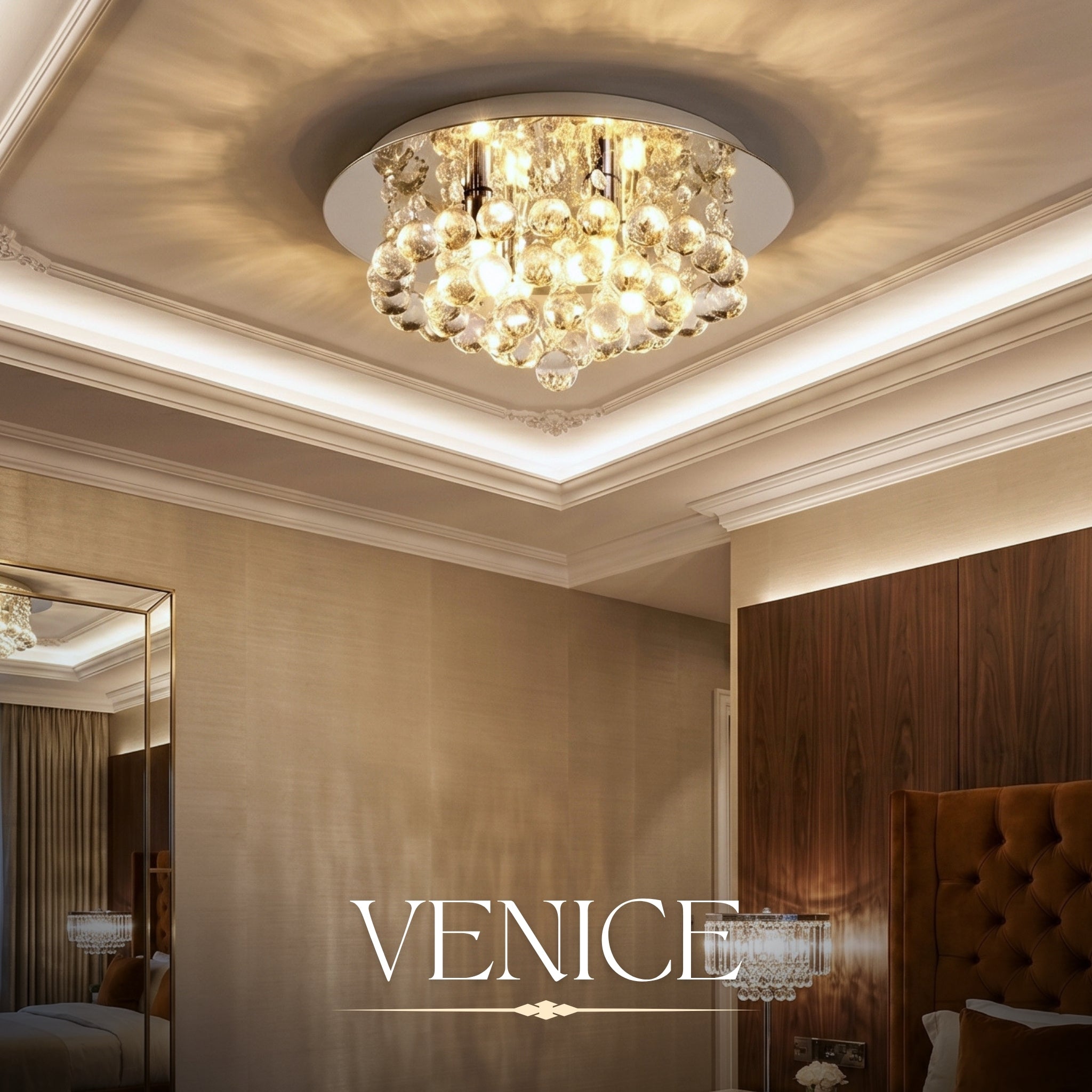Hauspro Venice Crystal Layered Ceiling Light